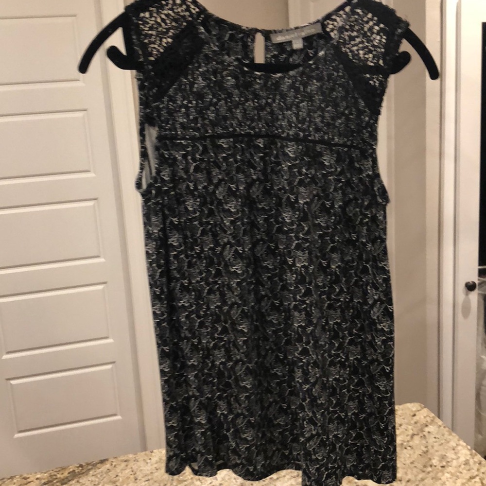 Black and white top.